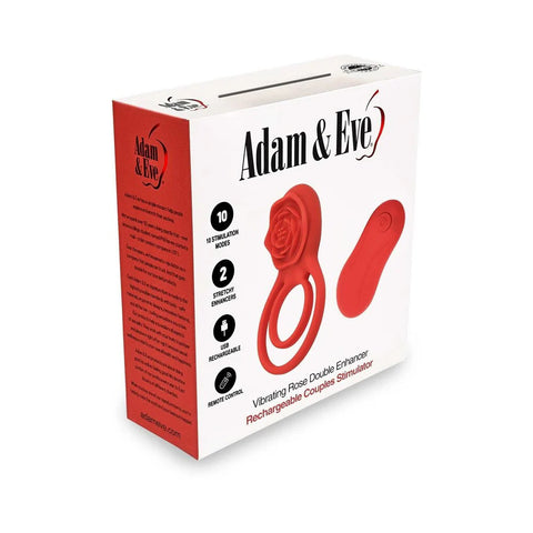 Adam & Eve Double Ring Vibrating Rose Cock Ring - Vibrating Cock Rings