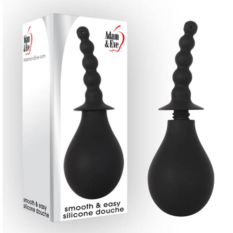 Adam and Eve Smooth and Easy Silicone Douche Black Enemas and Douches