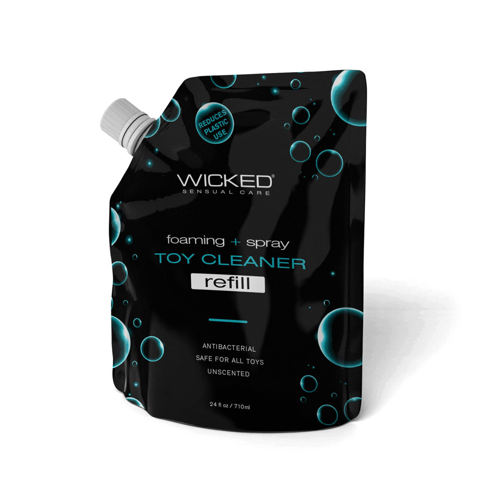 Wicked Foaming and Spray Unscented Antibacterial Toy Cleaner Refill 710ml Pouch Adult Toy Cleaner