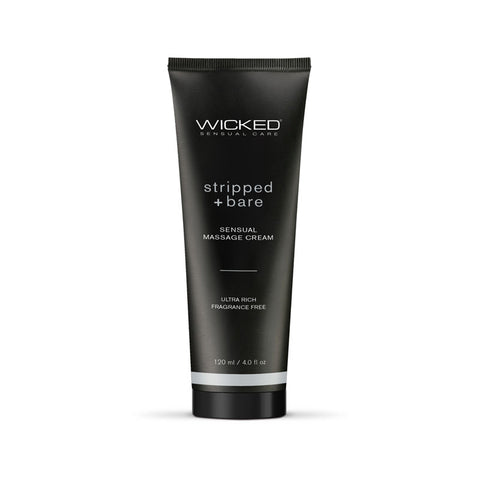 Wicked STRIPPED & BARE Sensual Unscented Massage Cream 120ml - Massage Oils and Lubricants