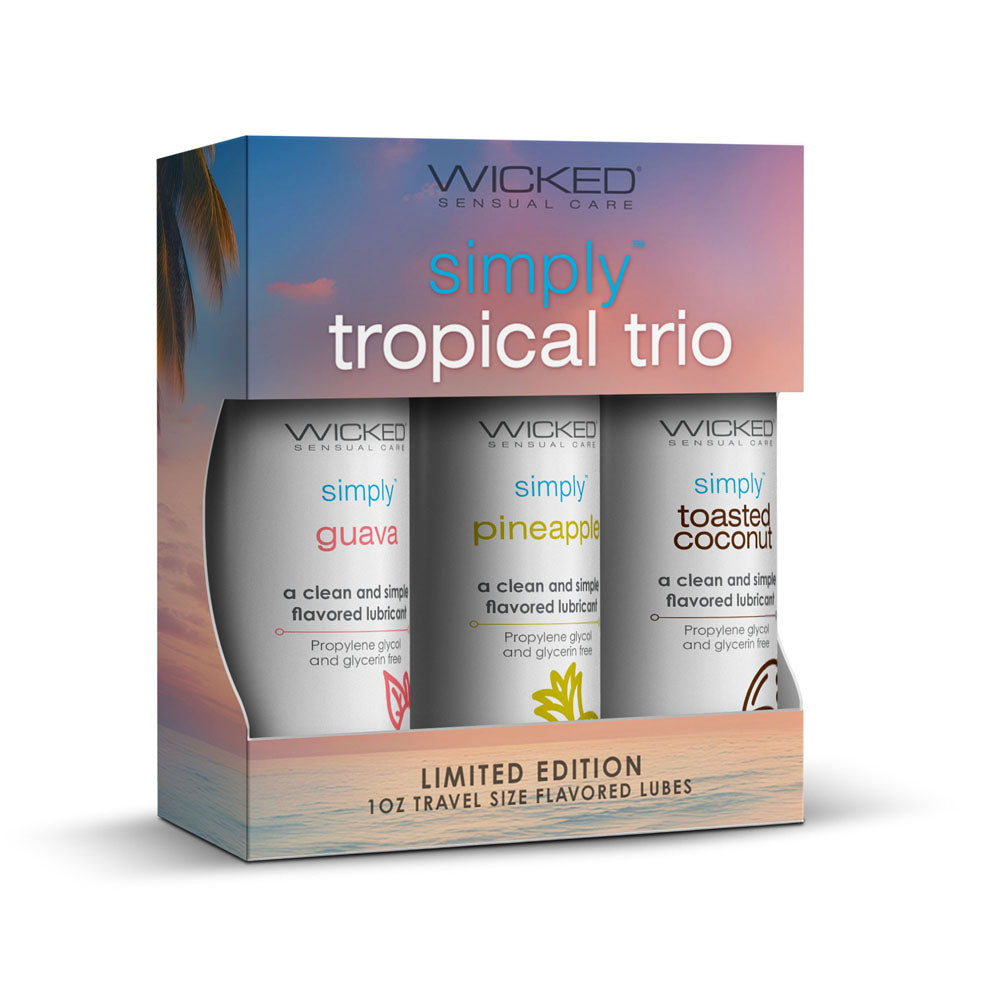 Wicked Simply Tropical Trio Flavoured Water Based Lubricants Water Based Lubes