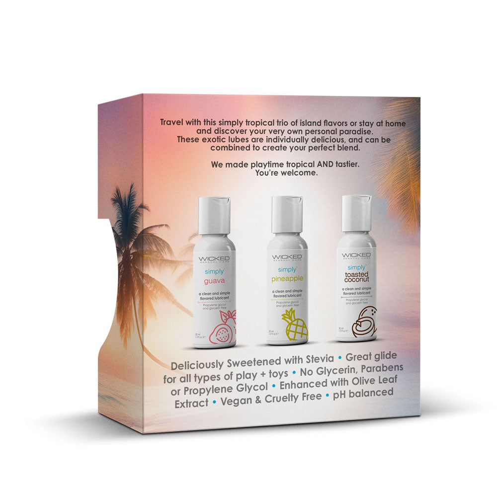 Wicked Simply Tropical Trio Flavoured Water Based Lubricants Water Based Lubes