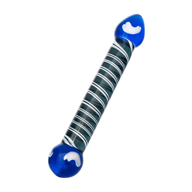 Sexus Glass Dual Ender Glass Dildo Blue Glass Sex Toys