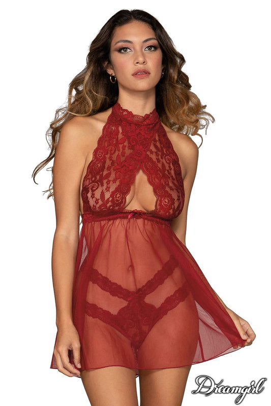 Dream Girl Lingerie Sexy Womens Babydoll & Panty OS BabyDolls And Chemises