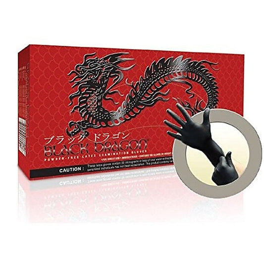Black Dragon Powder-Free Latex Examination Gloves Medium - Dental and Clinical