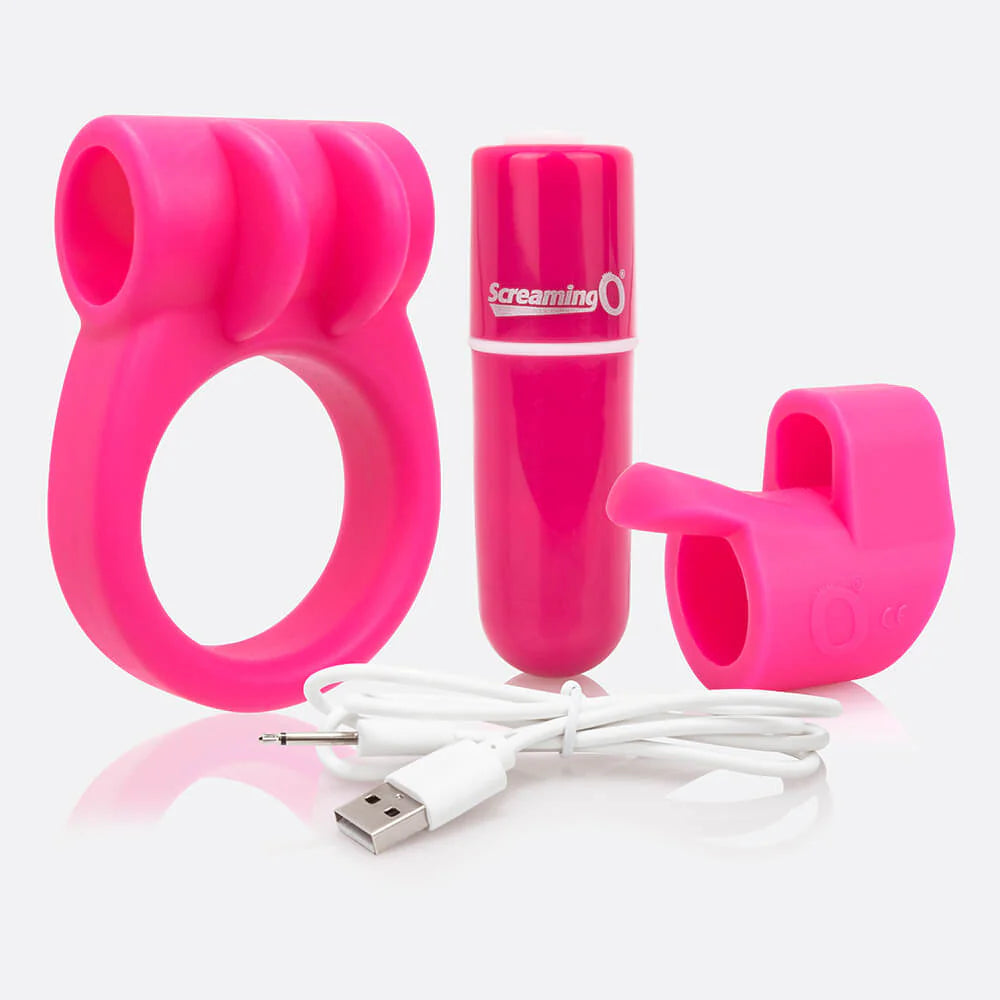 Charged 10 Functions Mens Vibrating Cock Ring Combo Kit #1 Vibrating Cock Rings