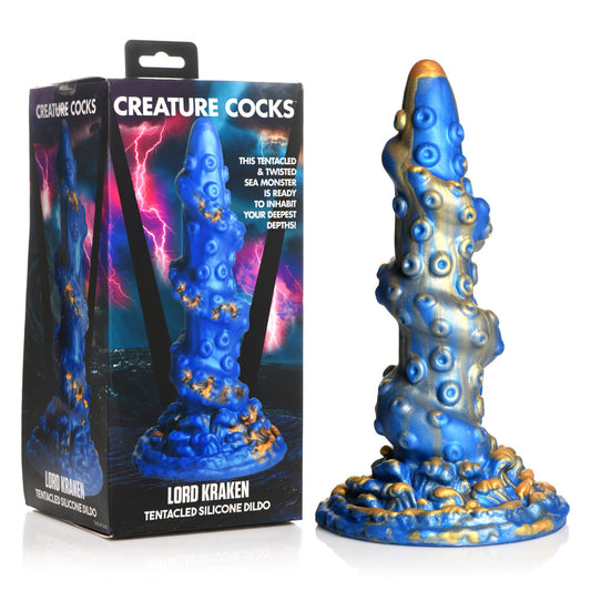 XR Brands Creature Cocks Lord Kraken Fantasy Tentacle Dildo Blue 21cm - Realistic Dildos