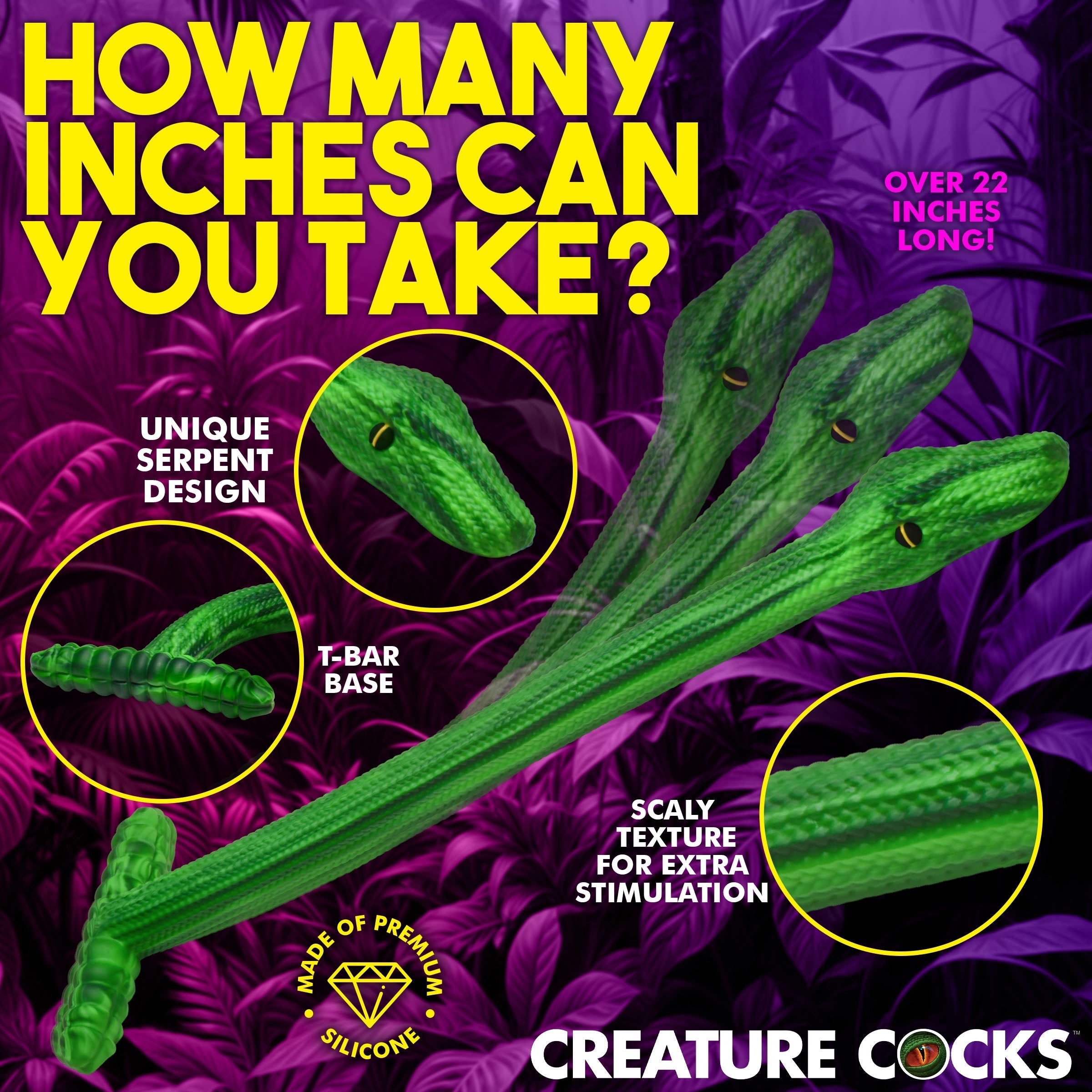 XR Brands Creature Cocks Slither Silicone Dildo - Realistic Dildos