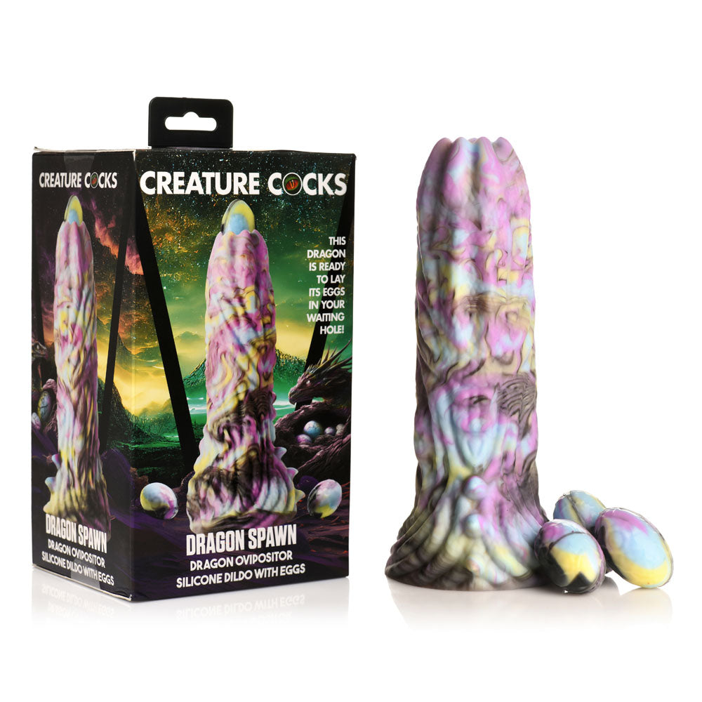 XR Brands Creature Cocks Dragon Spawn Multi Coloured Fantasy Dildo 18.5cm Realistic Dildos