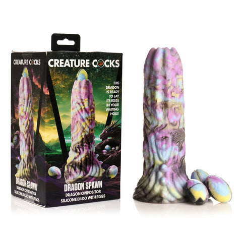 XR Brands Creature Cocks Dragon Spawn Multi Coloured Fantasy Dildo 18.5cm - Realistic Dildos