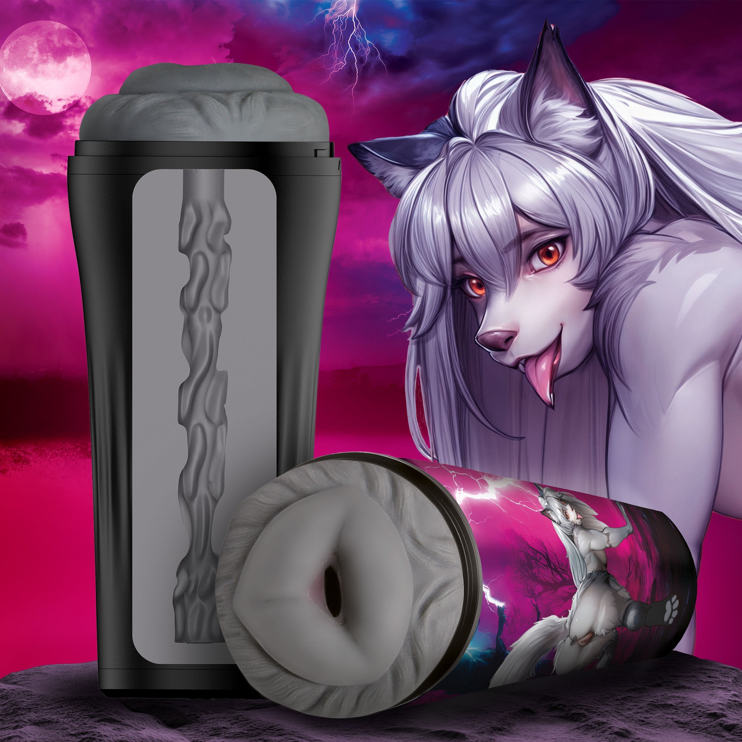 XR Brands Creature Cocks Wolf Realistic Ass Stroker - Masturbators and Strokers