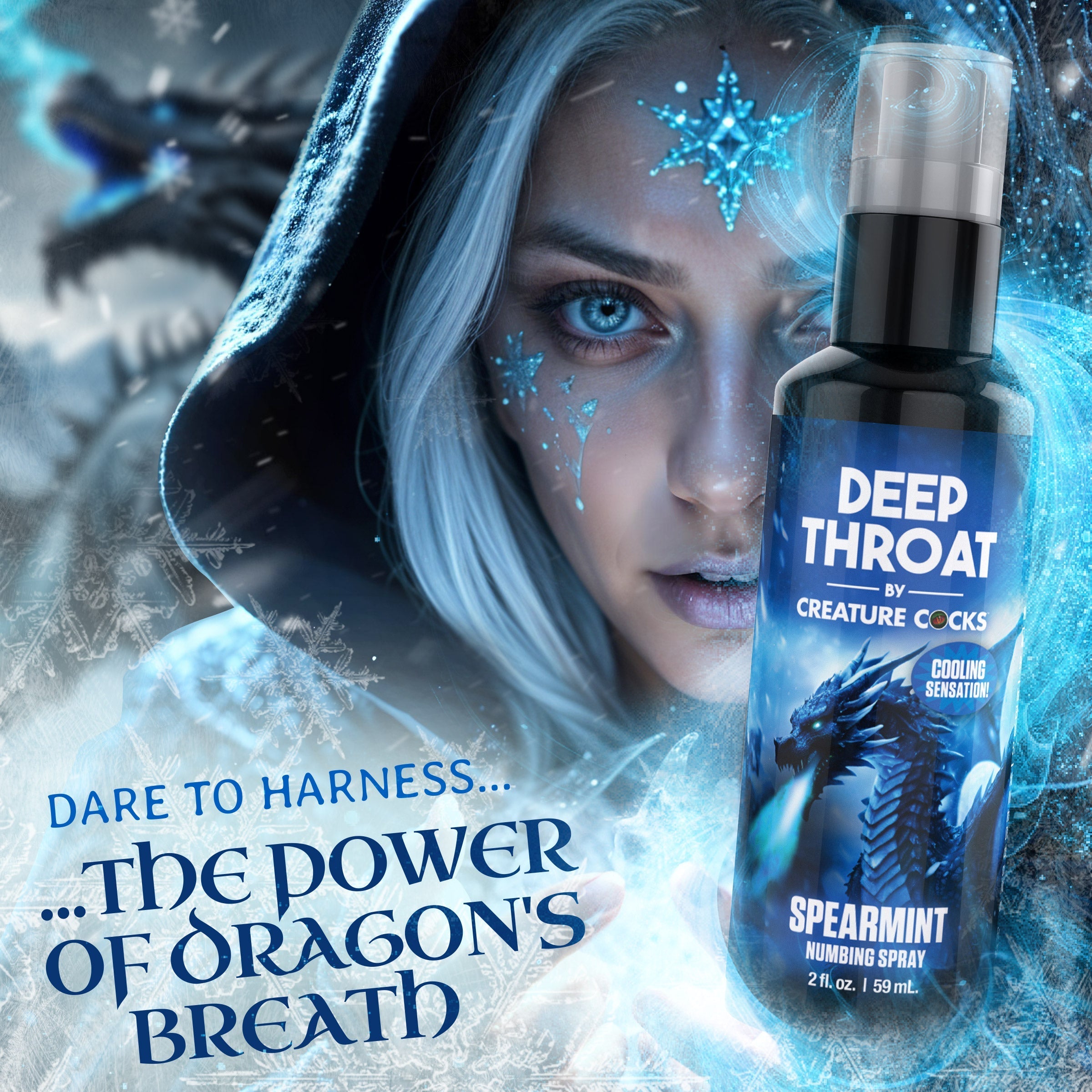 XR Brands Creature Cocks Deep Throat Spray Spearmint 59 ml Delay and Excite Sprays