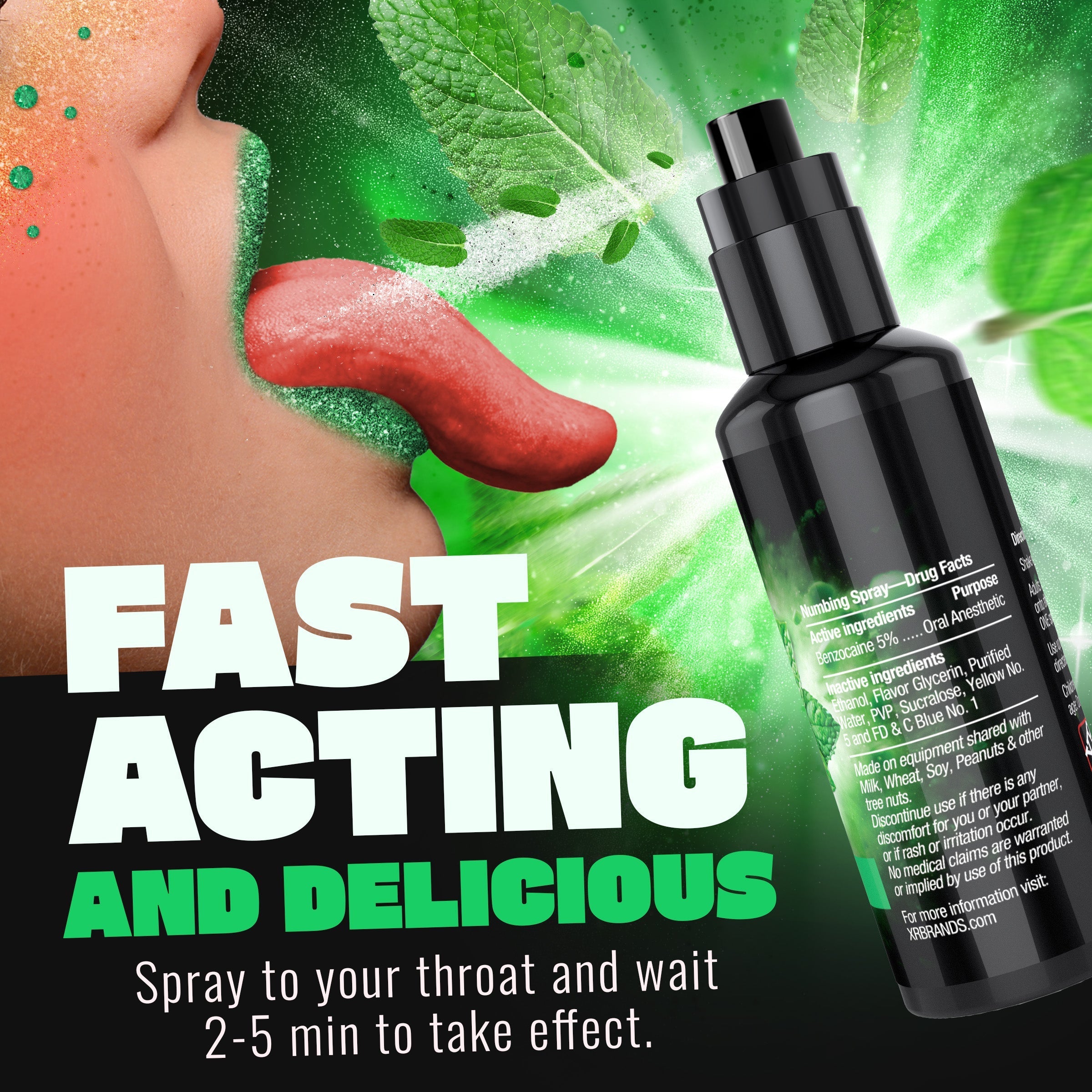 XR Brands Good Blow Deep Throat Spray Spearmint 59 ml Delay and Excite Sprays