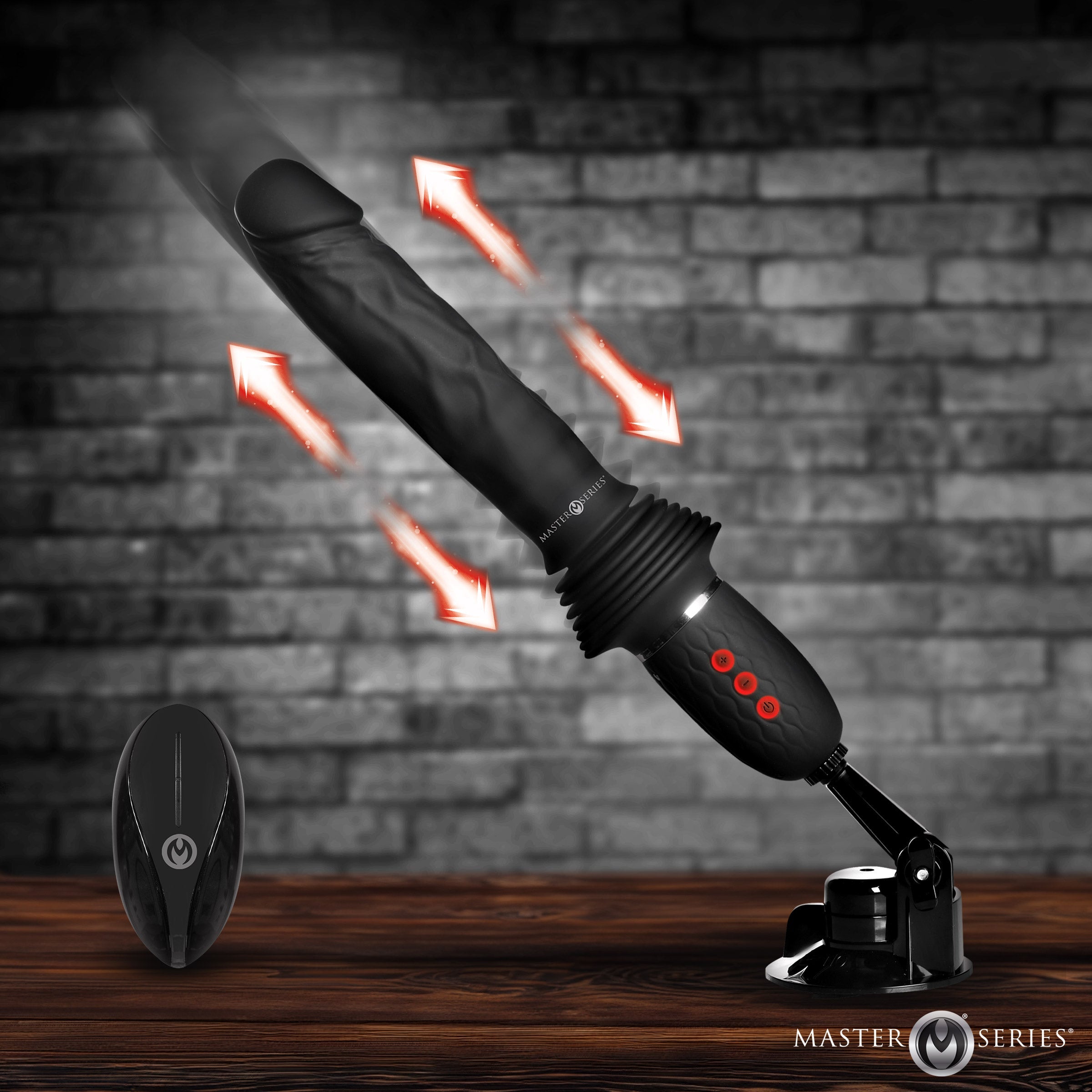 XR Brands Ultimate Power Pounder Vibrating Dildo Black Vibrating Dildos
