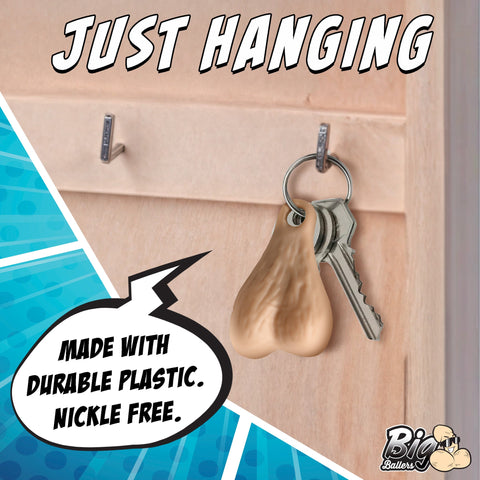 XR Brands Big Ballers Nuts Novelty Keychain - Party Gifts and Novelties