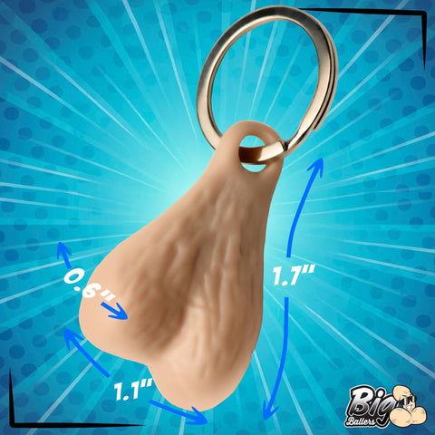 XR Brands Big Ballers Nuts Novelty Keychain - Party Gifts and Novelties
