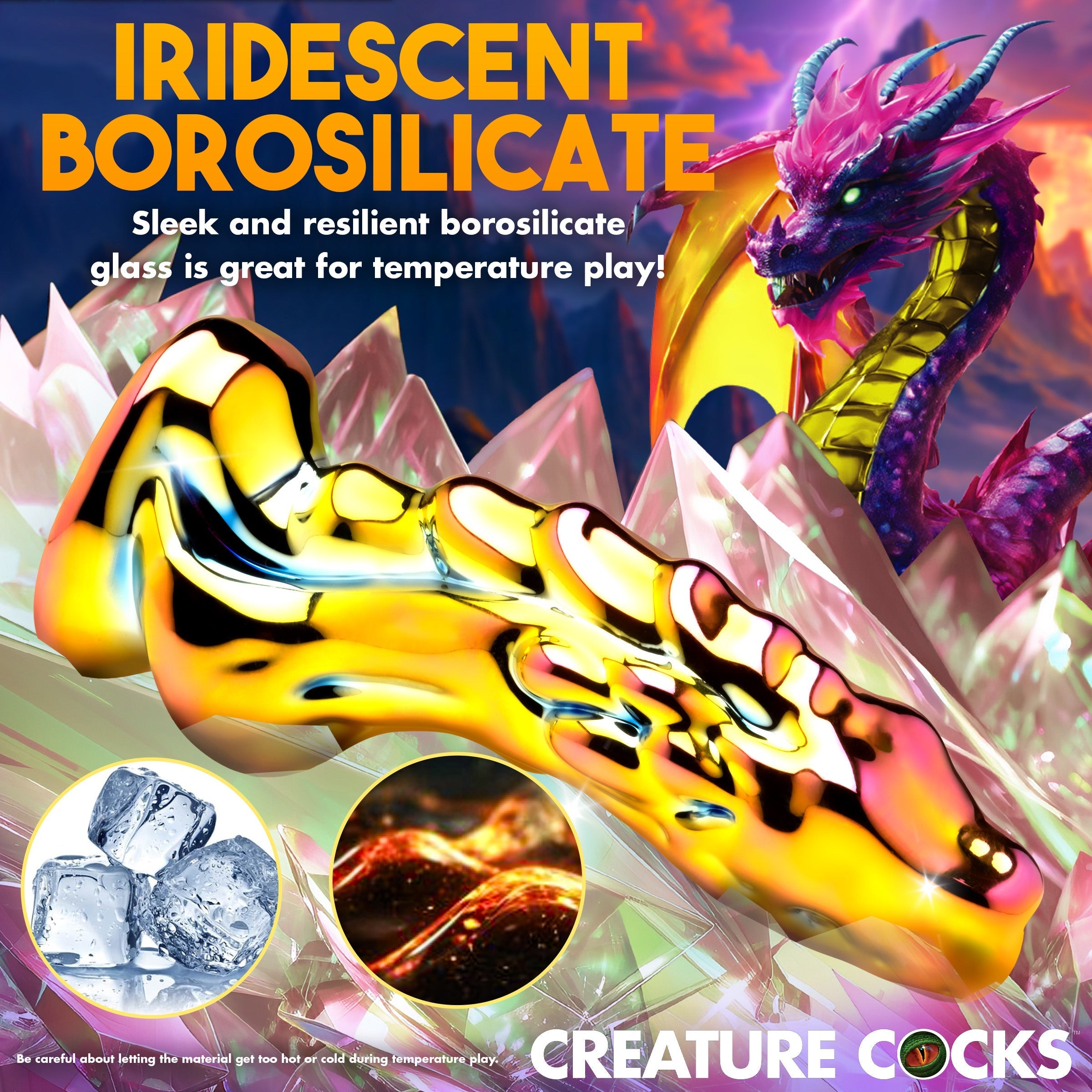XR Brands Creature Cocks Dragon Glass Fantasy Dildo Realistic Dildos