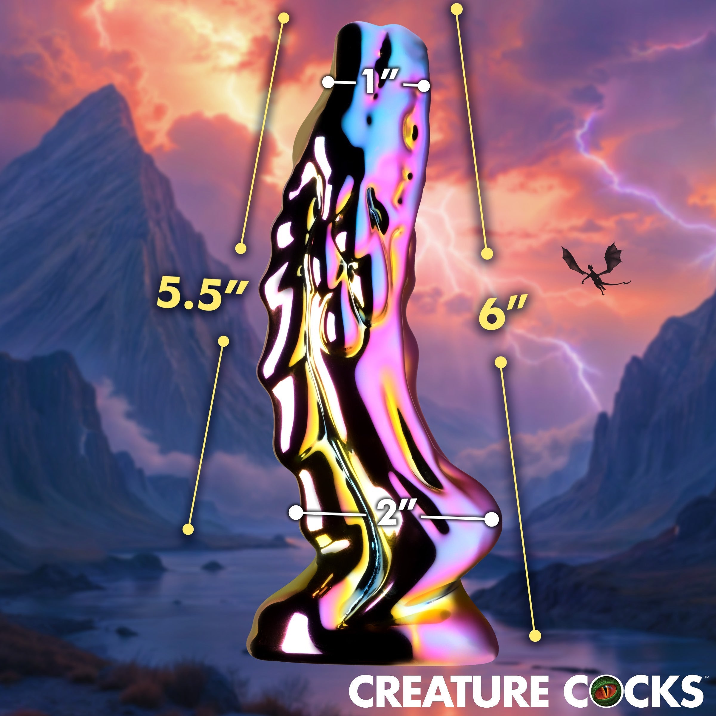 XR Brands Creature Cocks Dragon Glass Fantasy Dildo Realistic Dildos