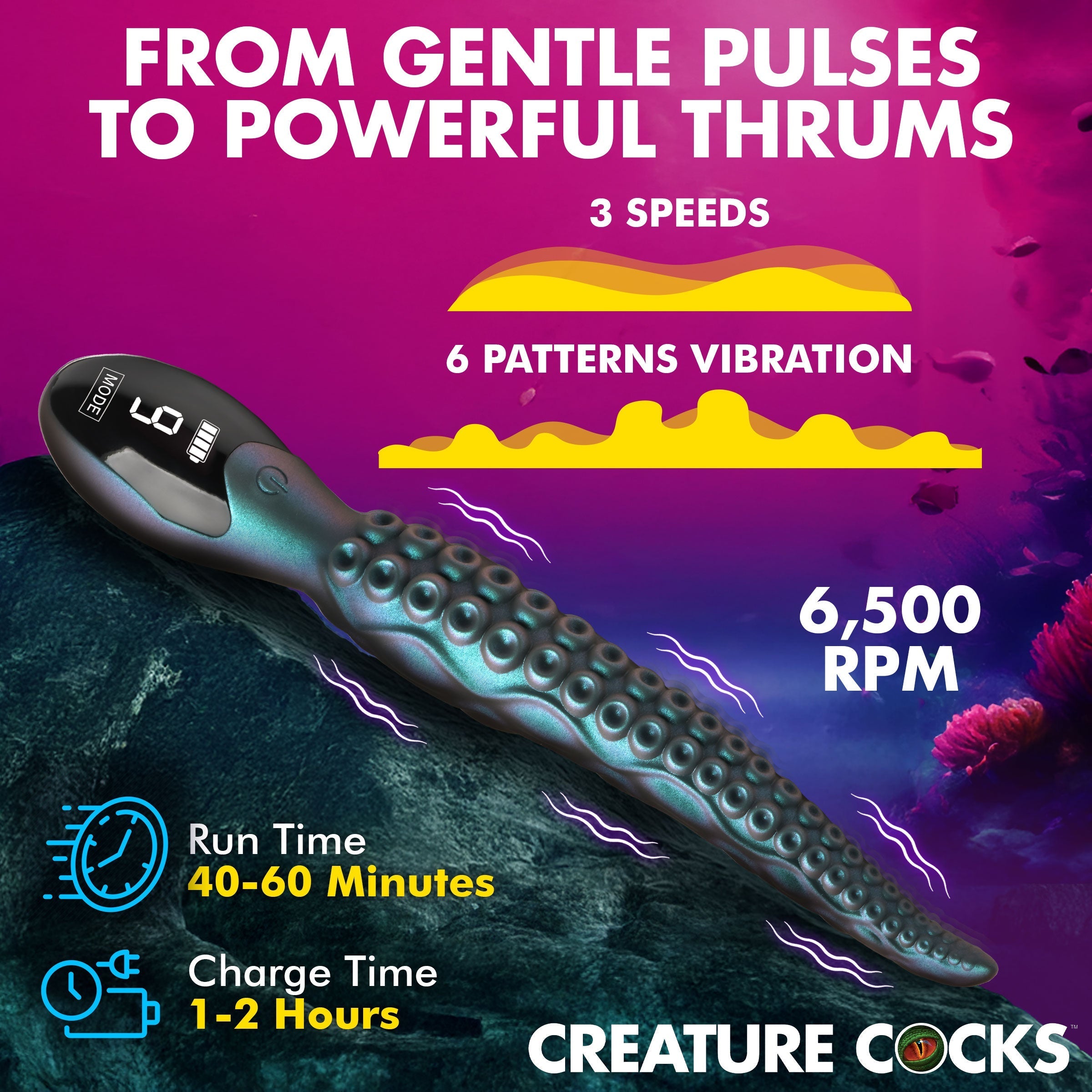Creature Cocks Tentavibe Silicone Vibrator Vibrating Dildos