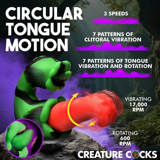 XR Brands Creature Cocks Tongue Lasher Silicone Vibrator - Clit Ticklers and Pulsators