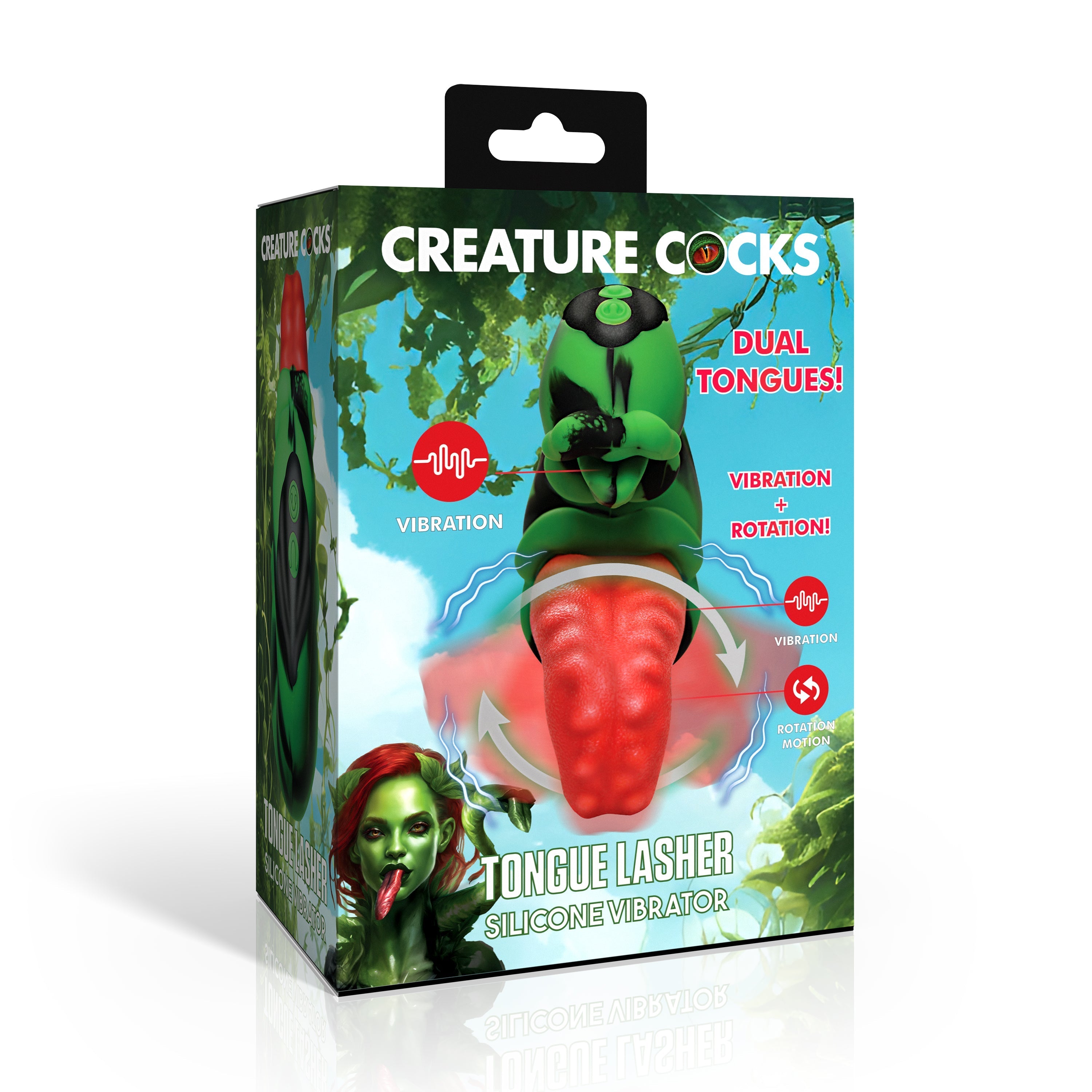 XR Brands Creature Cocks Tongue Lasher Silicone Vibrator - Clit Ticklers and Pulsators