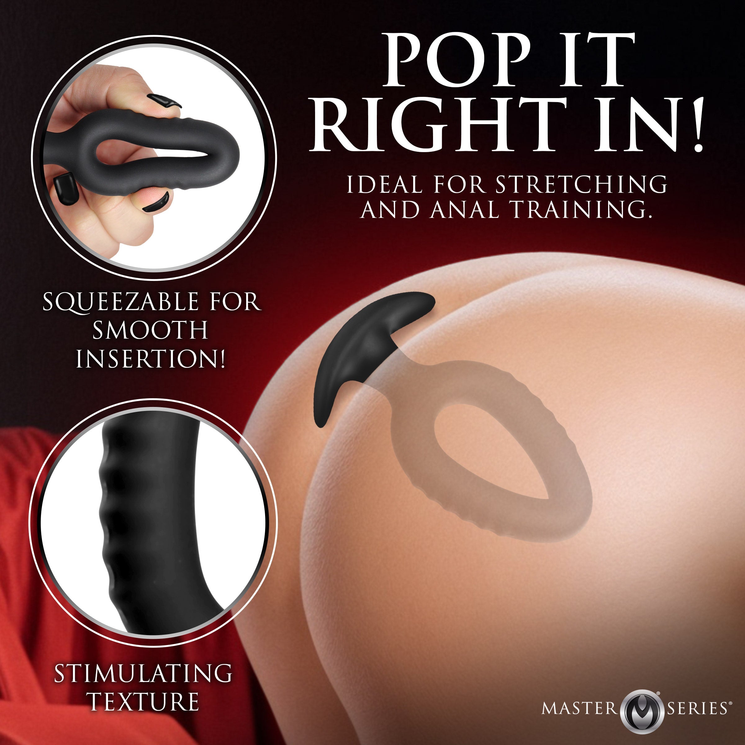 XR Brands Master Series Pop Anal Plug Trainer Set of 3 Sizes Butt Plugs