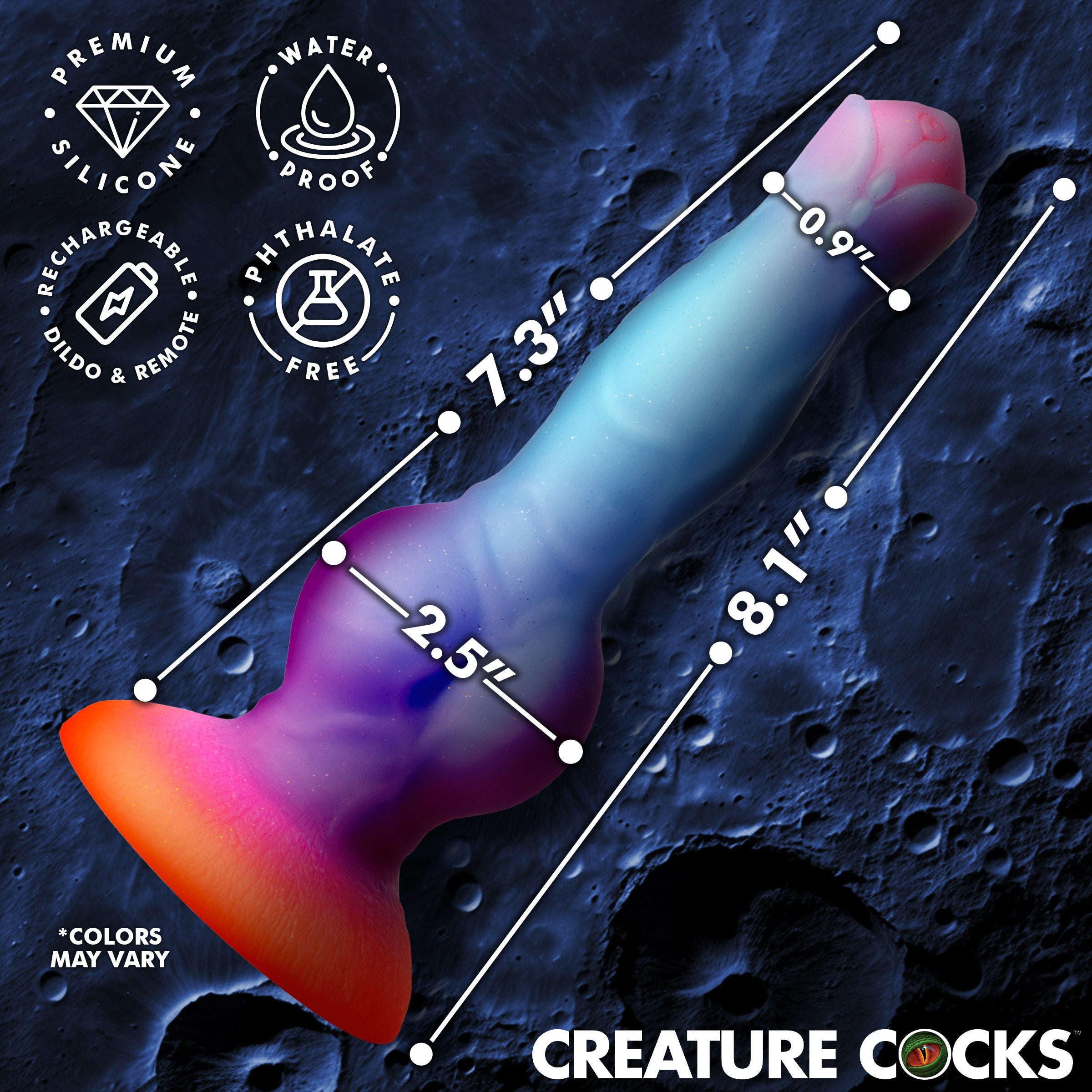 XR Brands Creature Cocks Astro Cock Vibrating Fantasy Dildo Vibrating Dildos