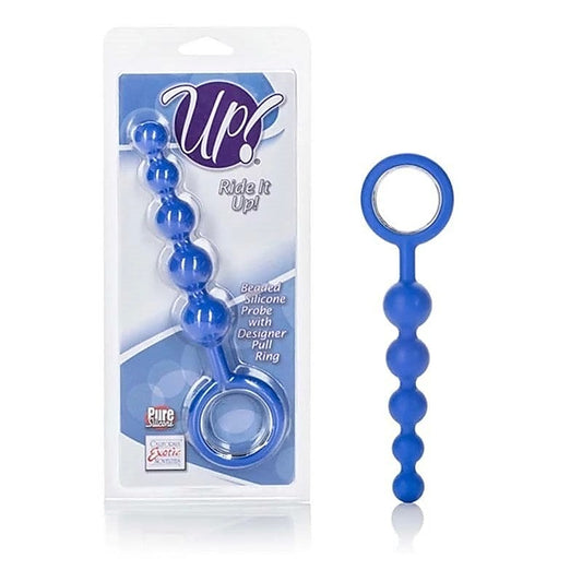 CalExotics Up Ride It Up! Silicone Anal Beads Blue
