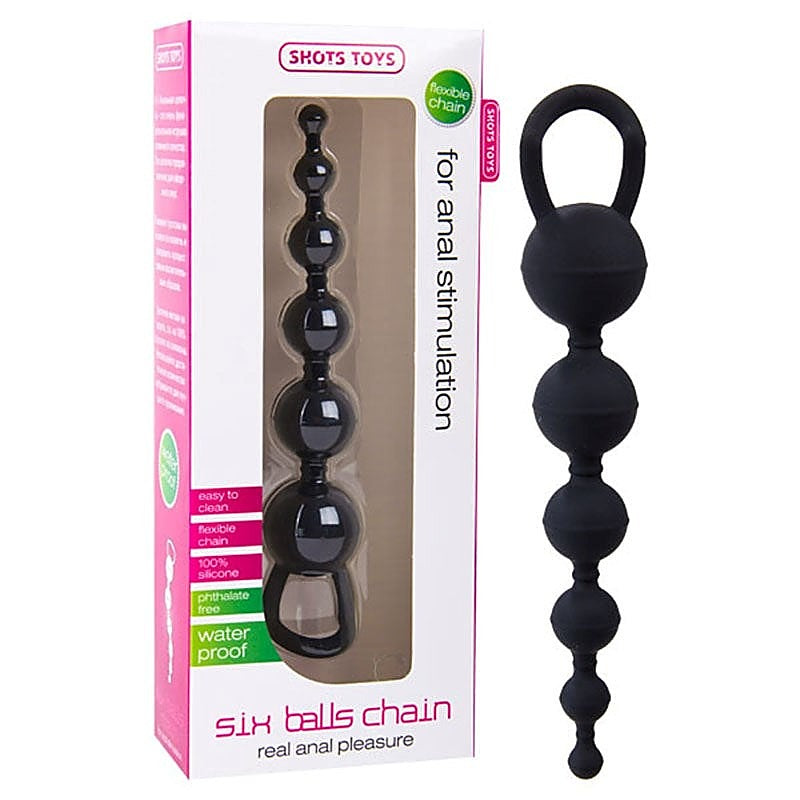 Professional Six Balls Chain by Shots Toys - Anal Beads and Balls