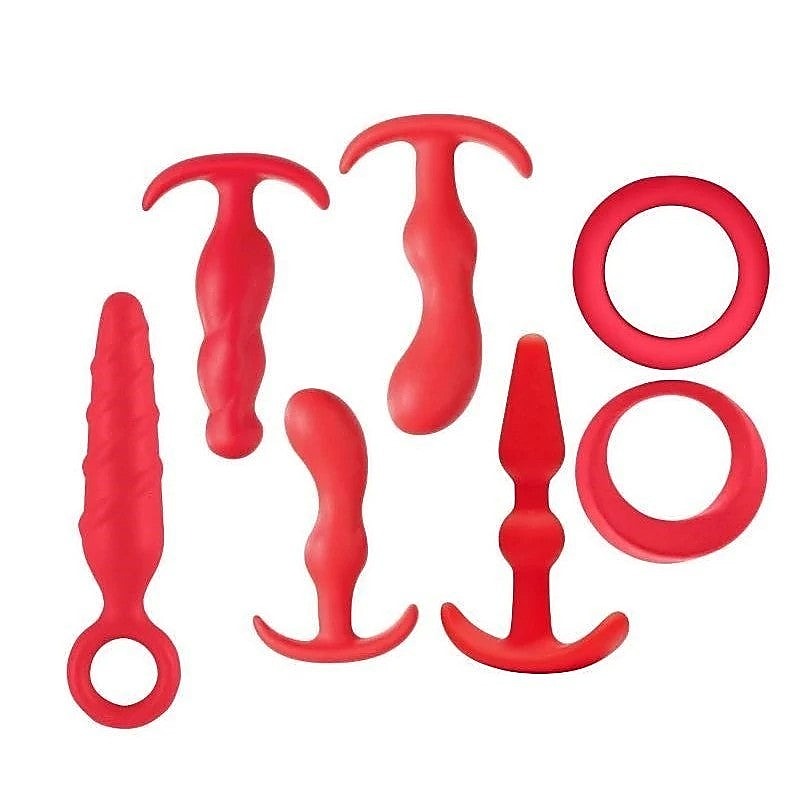 Jovial 7 Piece Anal Kit Red by NANMA Corporation - Butt Plugs