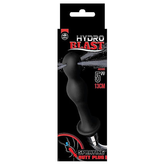 Hydro Blast 5" Silicone Douche Black - Anal Cleansing
