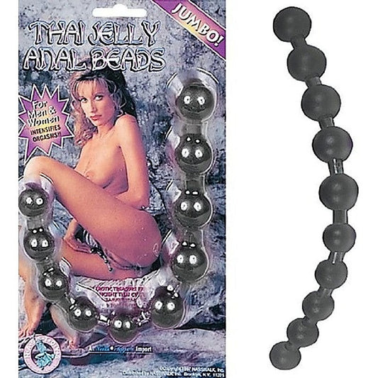 Jumbo Jelly Thai Beads Black - Butt Plugs