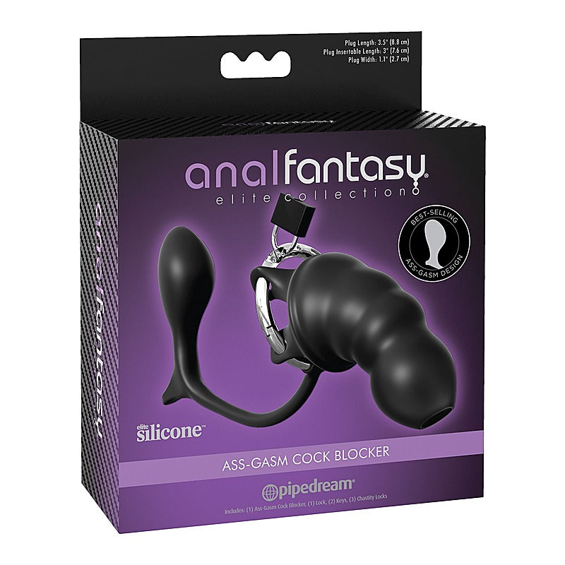 Anal Fantasy Elite Ass Gasm Cock Blocker by Pipedream - Male Chastity