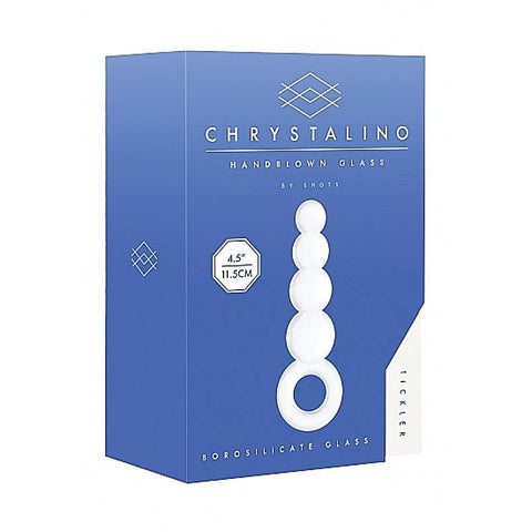 Premium Chrystalino Tickler White by Shots Toys - Glass Sex Toys