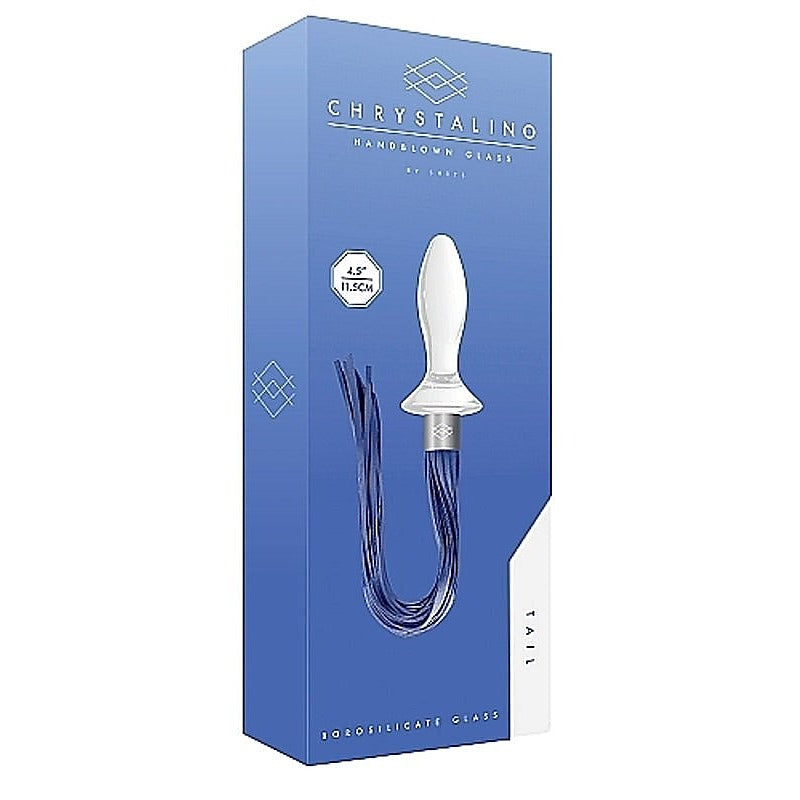 Chrystalino Tail White Glass Anal Plug - Glass Sex Toys