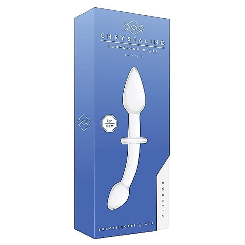 Premium Chrystalino Doubler White by Shots Toys - Glass Sex Toys