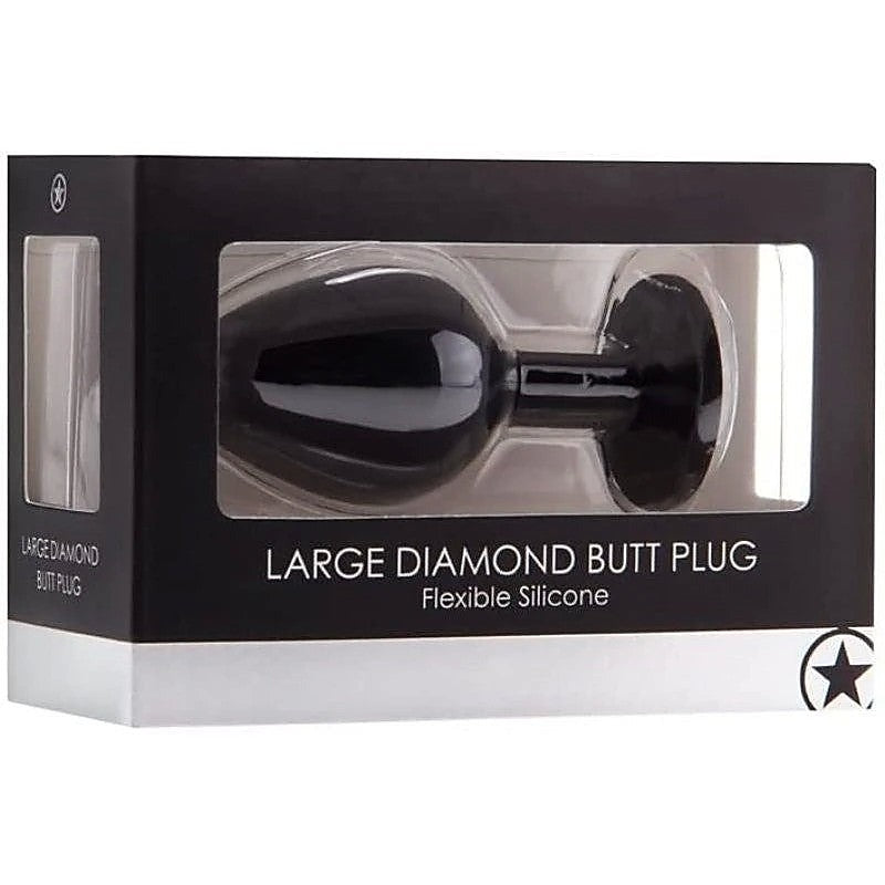 Ouch! Large Diamond Butt Plug Black - Butt Plugs