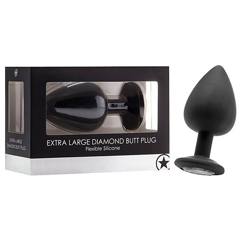 Ouch! Large Diamond Butt Plug Black - Butt Plugs