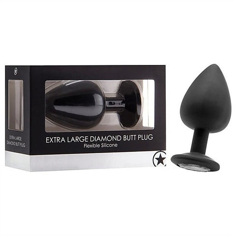 Ouch! Large Diamond Butt Plug Black - Butt Plugs