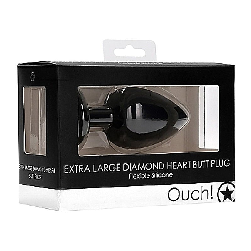 Ouch! Diamond Heart Butt Plug Extra Large by Shots Toys - Breast and Nipple Toys