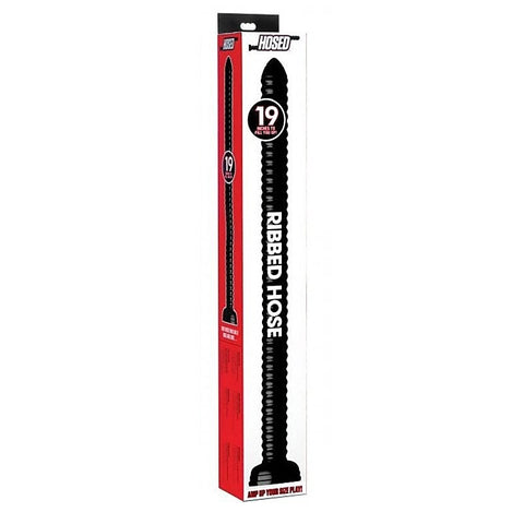 Hosed 19 Inch Ribbed Anal Snake by XR Brands - Anal Cleansing