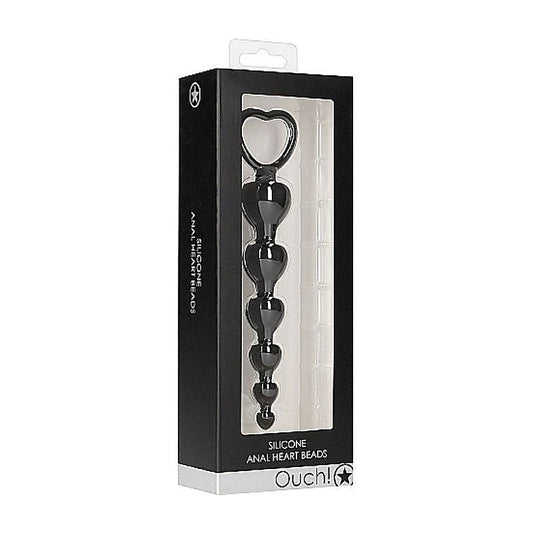 Ouch! Anal Heart Beads - Butt Plugs