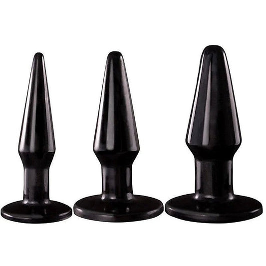 Xplorer Anal Training Butt Plug Kit - Black - Butt Plugs