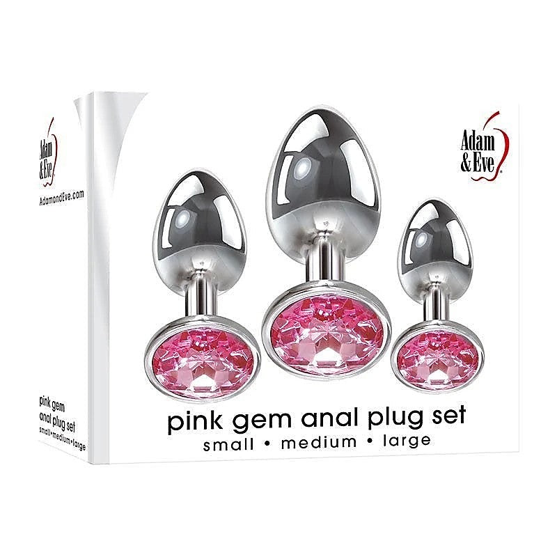 Adam & Eve Pink Gem Anal Training Plug Set - Butt Plugs