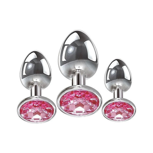 Adam & Eve Pink Gem Anal Training Plug Set - Butt Plugs