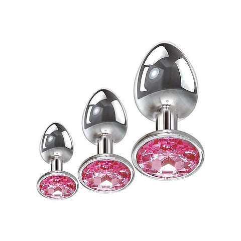 Adam & Eve Pink Gem Anal Training Plug Set - Butt Plugs