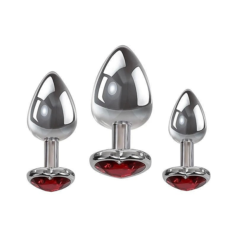 Luxurious Three Hearts Gem Anal Plug Collection - Butt Plugs