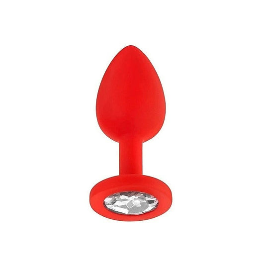 Luv Inc Jp31 Small Jeweled Silicone Butt Plug Red - Prostate Toys