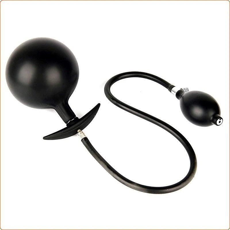 Inflatable Dildo Metal Ball Inside Butt Plug - Butt Plugs