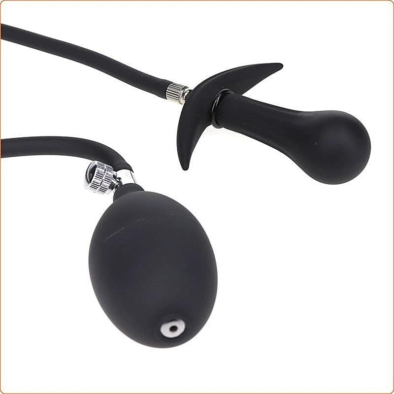 Inflatable Dildo Metal Ball Inside Butt Plug - Butt Plugs